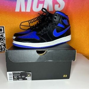 Jordan 1 Mid 2020 Black Hyper Royal Size 10M Pre-loved